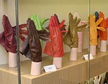 Coloured gloves in shop window. Photo: Coloured gloves in shop window.