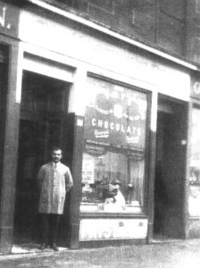 Mosshouse Rest cafe, owner in doorway