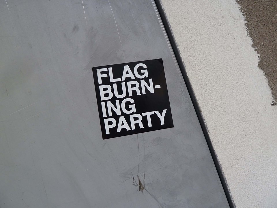 flag burning party