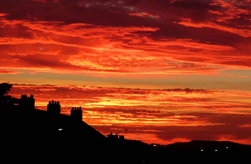 Sunset in Glasgow. The Rapture