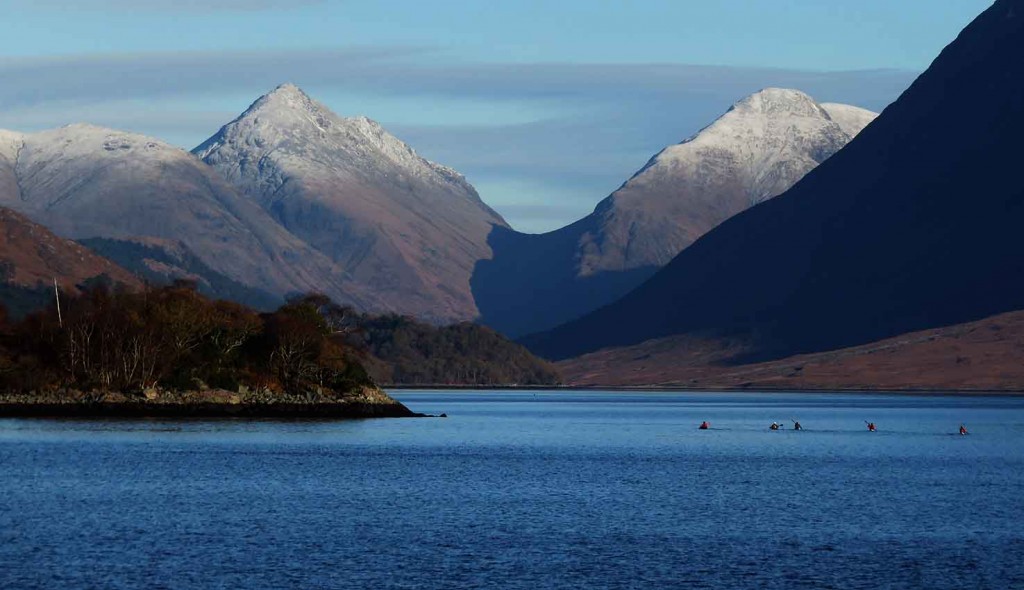 Kayakers. Loch Etive and Glen Etive