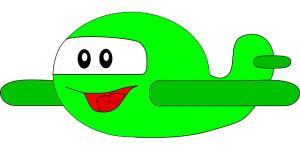 green-paper-outline-happy-cartoon-airplane