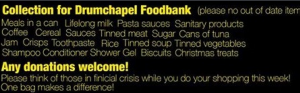 collection for drumchapel foodbank