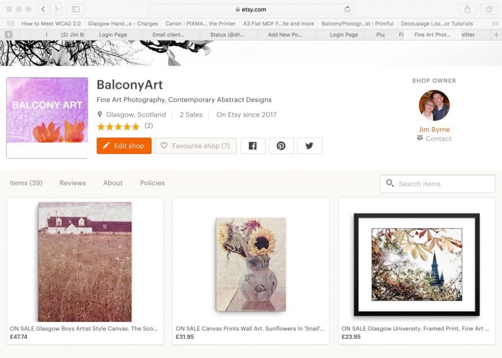 Balcony Art Etsy Store