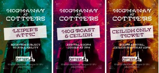 three hogmanay options cottiers