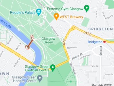 suspension bridge glasgow green