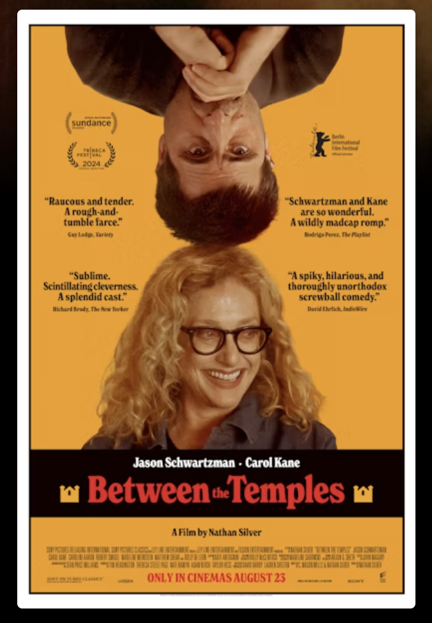 between the temples