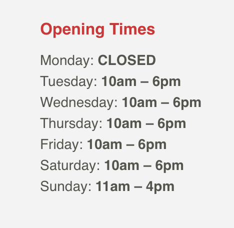 opening times