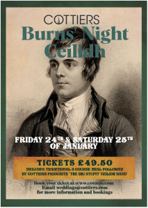 cottiers burns ceilidh and dinner