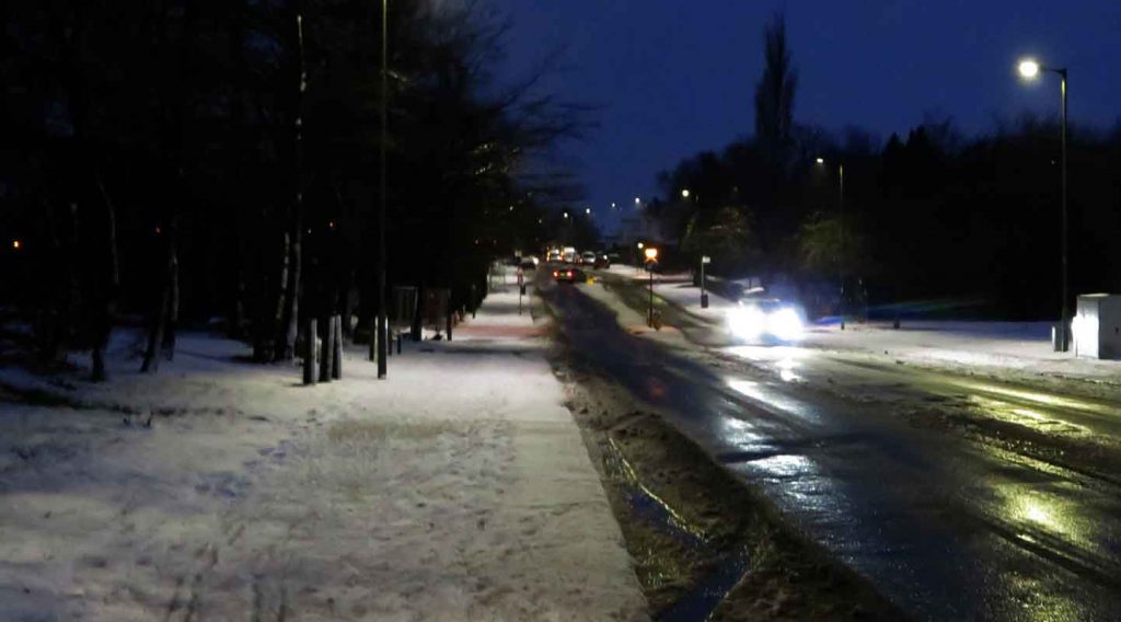 Icy Roads in West Glasgow