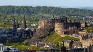 Edinburgh Castle and St Mary's Cathedral.